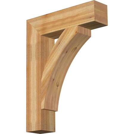 Ekena Millwork Thorton Block Rough Sawn Bracket, Western Red Cedar, 6"W x 26"D x 34"H BKT06X26X34THR05RWR